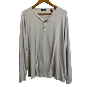 Theory Essence henley anemone milano Men's grey long sleeve‎ tee size XL